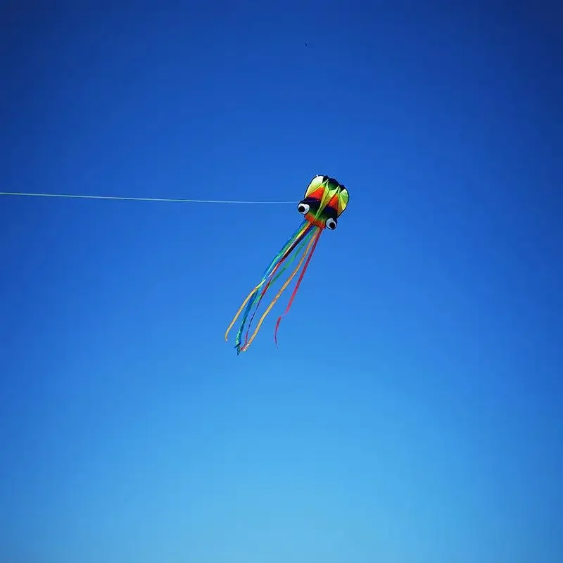 1 Set riesige weiche Drachen für Erwachsene, Outdoor-Spielzeug, regenbogenfarbener 3D-Krake-Weichdrachen, 4 m riesiger Drachen mit 100 m Reifenlinie