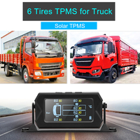 Solar Car RV Truck LCD TPMS Tire Pressure Monitoring System With 6 External Sensors Wireless 180° Adjustable Bracket Waterproof