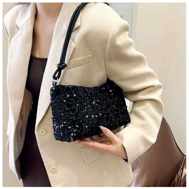 Homefish Koreanische Pailletten-Mini-Umhängetasche für Damen, glitzernde Einzelschulter-Handtasche, vielseitig einsetzbar für den Alltag, Party, Dating, kleine Geldbörse, Geschenk – Detail 7