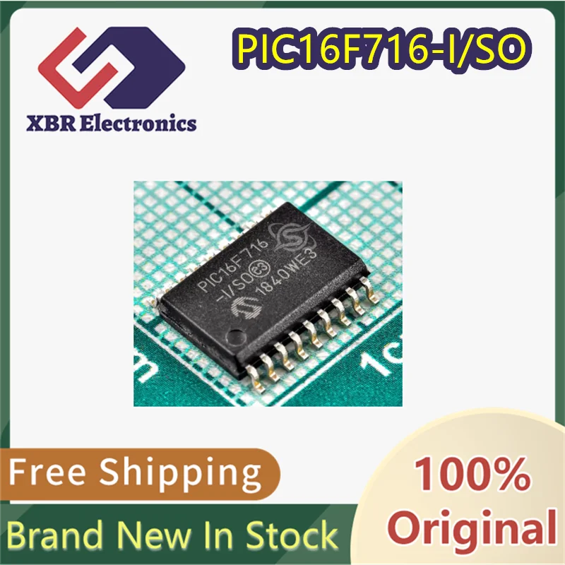 

(5/50 pieces) PIC16F716-I/SO PIC16F716 SOP-18 8-bit Flash Microcontroller Chip Brand New Original Free Shipping
