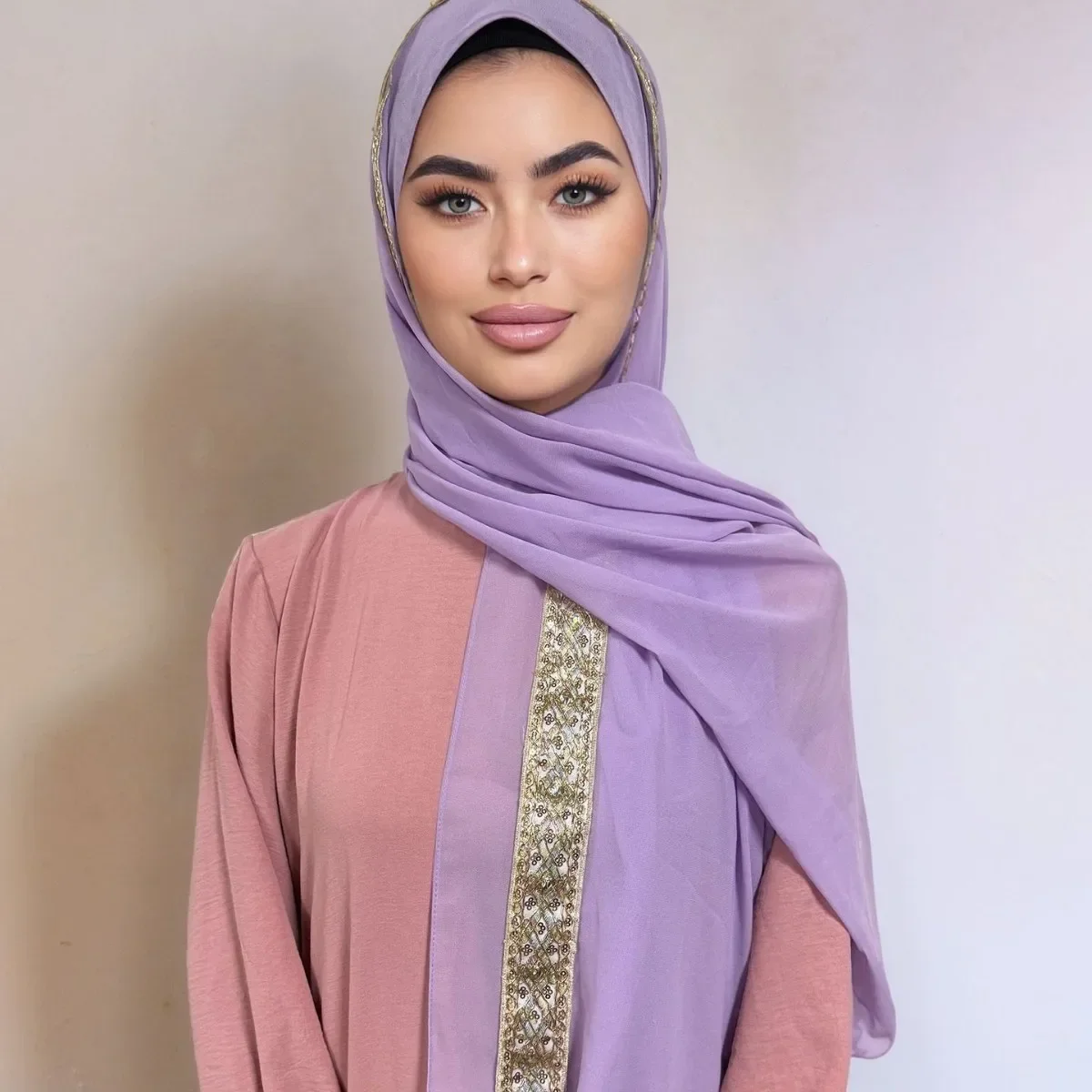 

Новый длинный шарф из шифона с жемчугом, мусульманский хиджаб, шали с пайетками, тюрбан, исламские платки, головные платки, банданы, повязки на голову, тюрбаны