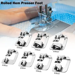 1 PCS Rolled Hem Feet Domestic Sewing Machine Hemmer Presser Foot For Brother Singer Low Shank Sewing Machine Accessories