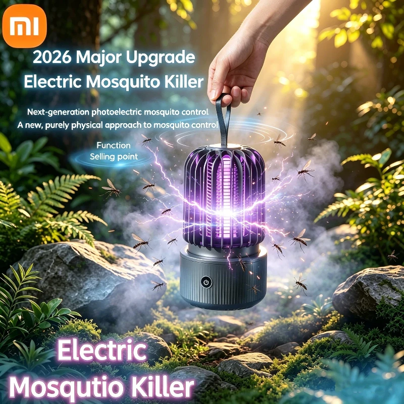 Xiaomi Mosquito Killer Lamp Blue UV Light Attract Electric Shock 2-in-1 Bug Zapper 1200mAh Rechargeable For Patio Travel 2026