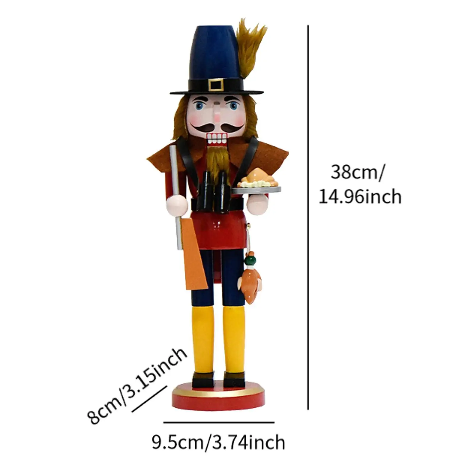 Traditional Wooden Nutcracker Ornament for Party Scene Layout Bedroom