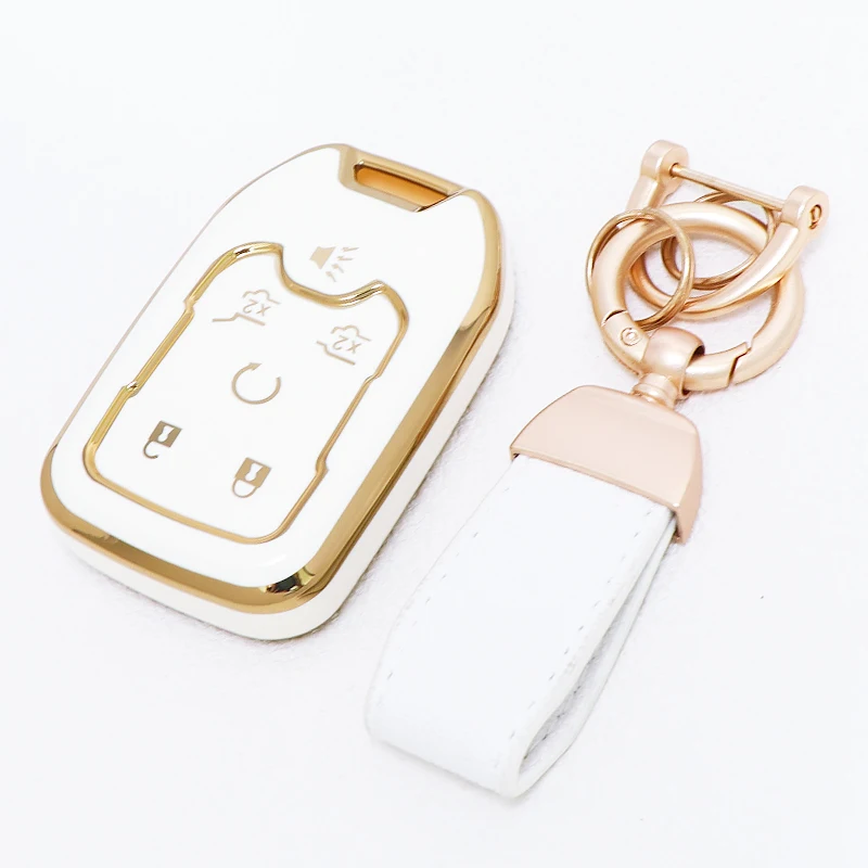 Keyless Shell Fob For Chevrolet Silverado GMC Sierra 1500 2500HD 3500HD Terrain Acadia 6 Button TPU Remote Car Key Case Cover view 5
