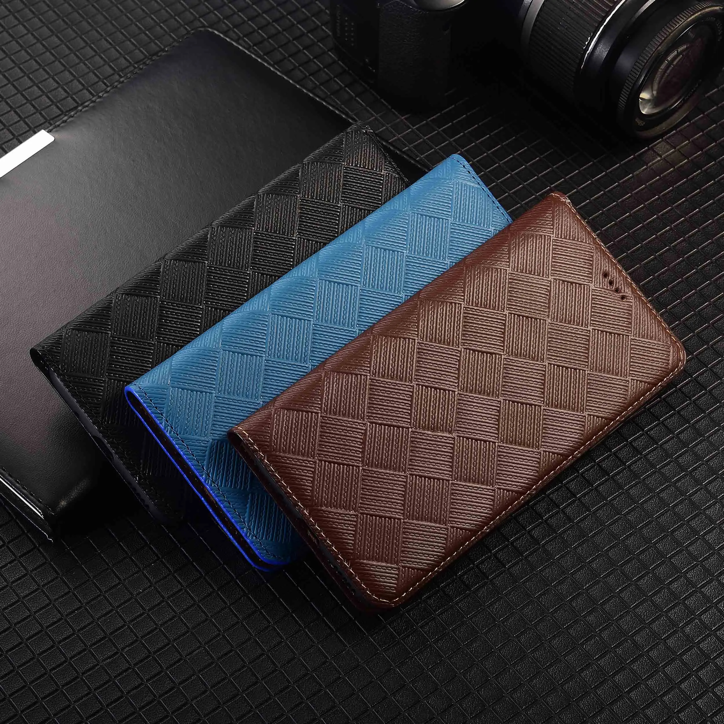 ل Redmi توربو 3 4 10C 10A 12 12C 13 13C 13R 14C 14R 15 4G 5G متماسكة نمط محفظة جلدية أصلية الوجه غطاء الهاتف جلد البقر