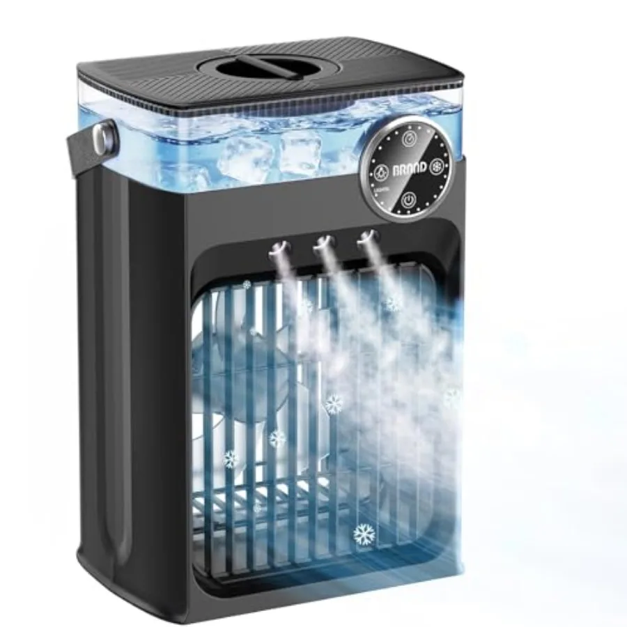 Portable Air Conditioners, 4 in 1 Evaporative Air Cooler with 1200ML Tank, Queit Cooling Fan with Remote Control, 2-8H Timer, 3 — Portable