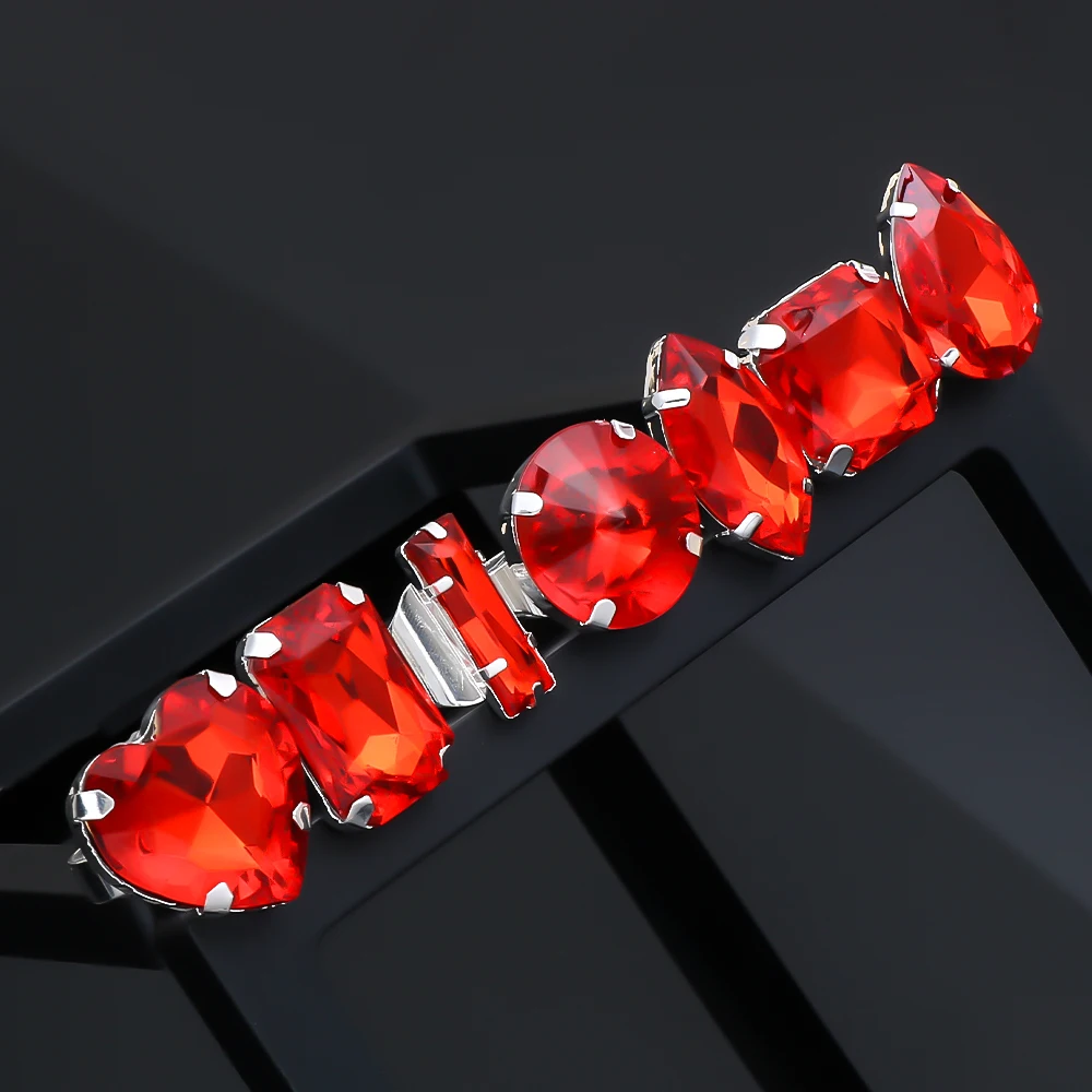 7pcs Crystal Rings Set Exaggerate Large Open Ring Hand Jewelry Set Fashion Rhinestone Finger Accessories Wedding Party Banquet