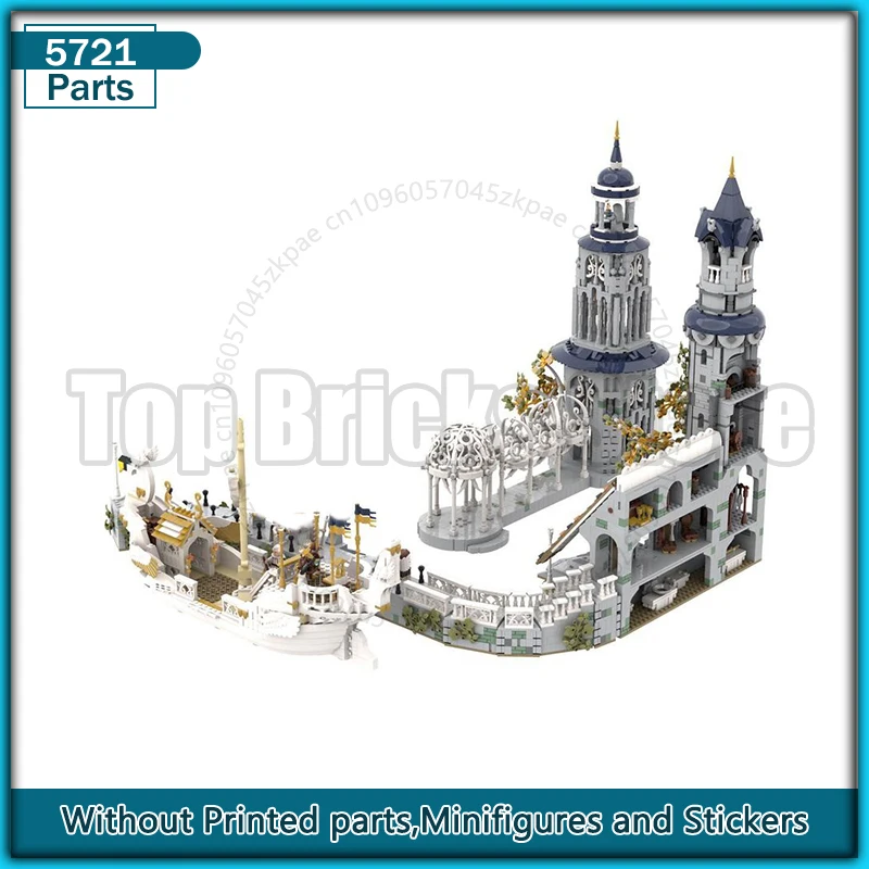 영화 반지의 제왕 모크 빌딩 블록 UCS 스케일 그레이 하벤 중세 성 건축 컬렉션 테크놀로지 브릭 장난감 크리스마스 선물