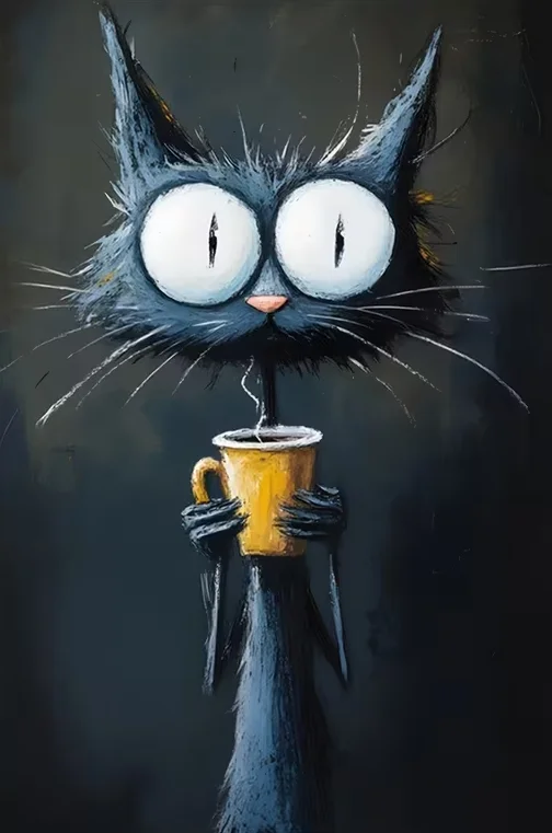 Rompecabezas de Gatos Negros Nerds con Temática de Café y Animales, 500/1000/1200/2000 Piezas, Juegos de Actividad Familiar para Sala de Juegos, Dormitorio, Regalos