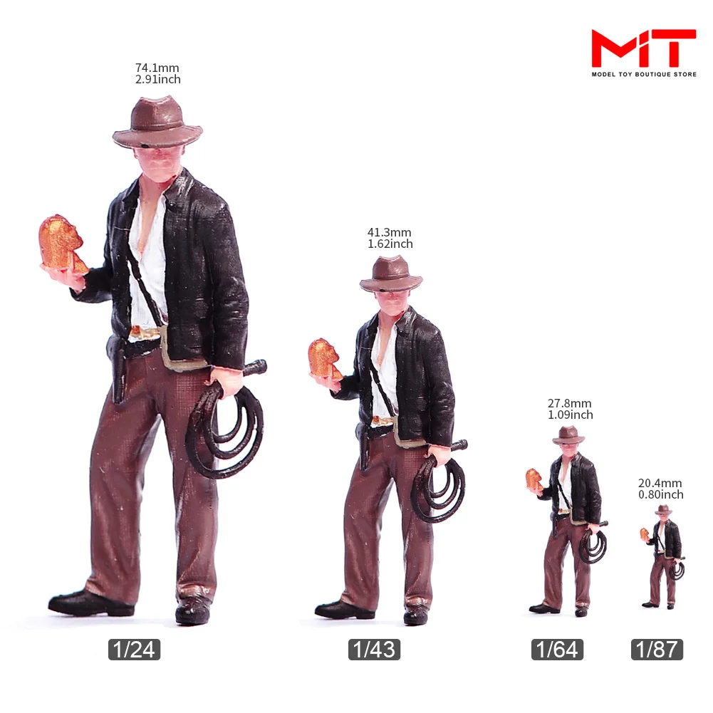 Explorer Man Hand-held Statue Figurine, Figurine Diorama, Pequena Escala, Decoração Prop, Miniaturas Pintadas, Cena, 1,87, 1/64, 1/43, 1/24