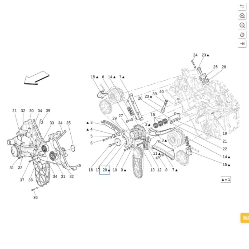 

196683 Chain tensioner for Maserati GRANTURISMO QUATTROPORTE M139 for Ferrari 458 California