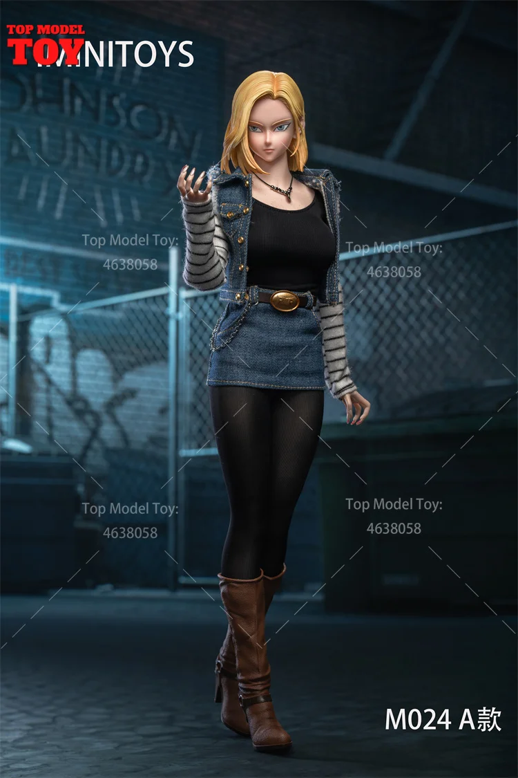 ในสต็อก Iminitoys M024 1/6 Android No. 18 สาว Double Head Sculpts เครื่องแต่งกายชุดโหมด Fit 12 ''ทหารหญิงตัวเลขการกระทําตุ๊กตา