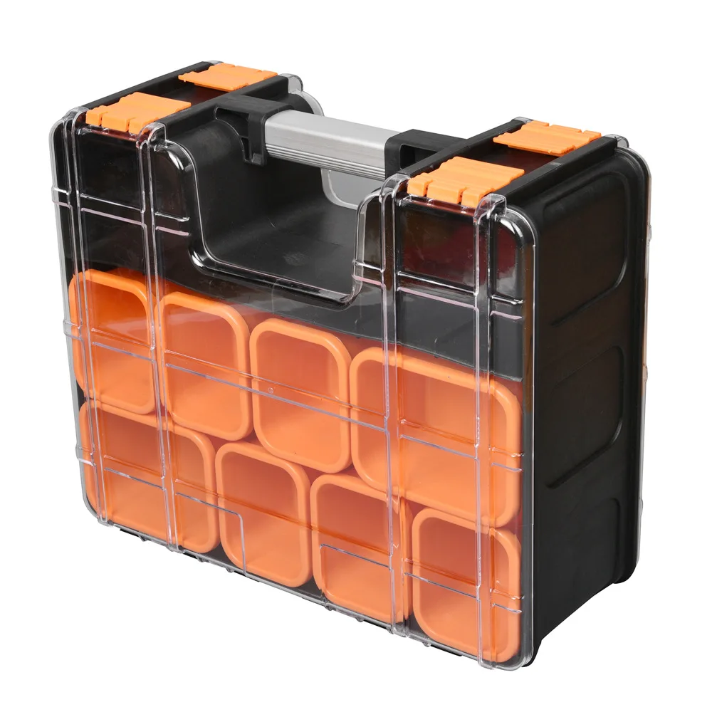 Double-side Parts Toolbox Portable Parts Box Screw Storage Box Hardware Tool Case Multi-grid Bolt Organizer Box Parts Storage