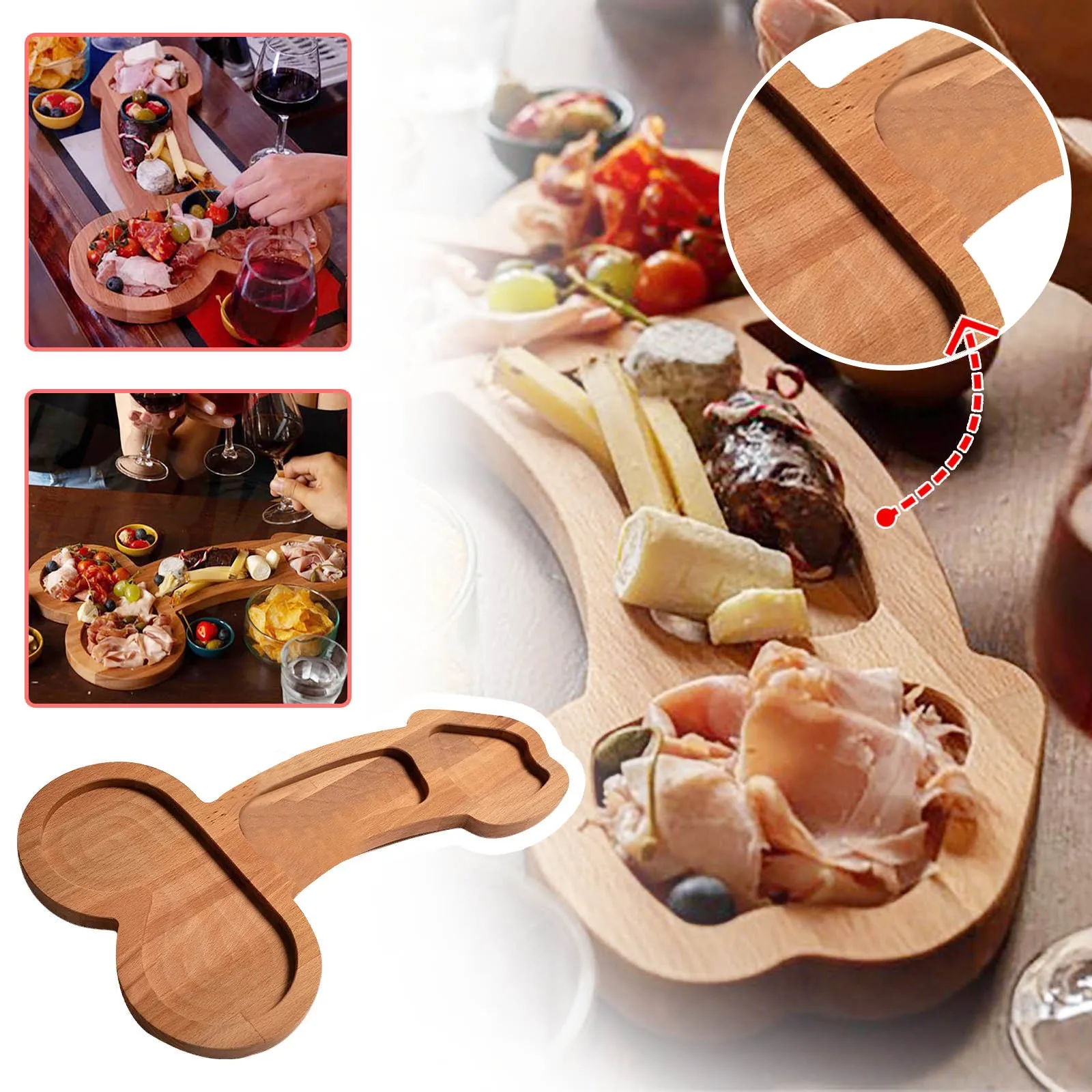 Funny Penis Shape Aperitif Board 24/ 40cm Novelty Cheese Board Set Unique Wooden Cheese Servers Cheese Tray Charcuterie Tray