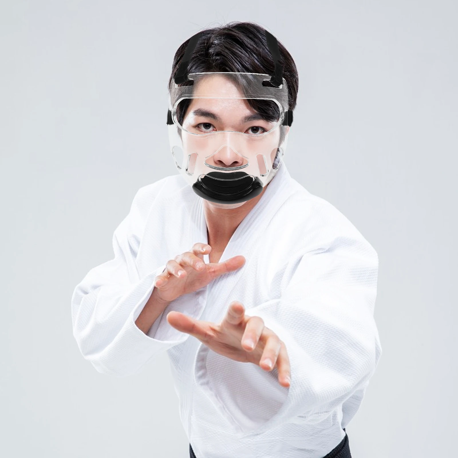 

1pcs Face Detachable Boxing Headgear Tempered Plastic Adult Wrestling Accessories Safety Facial Shield
