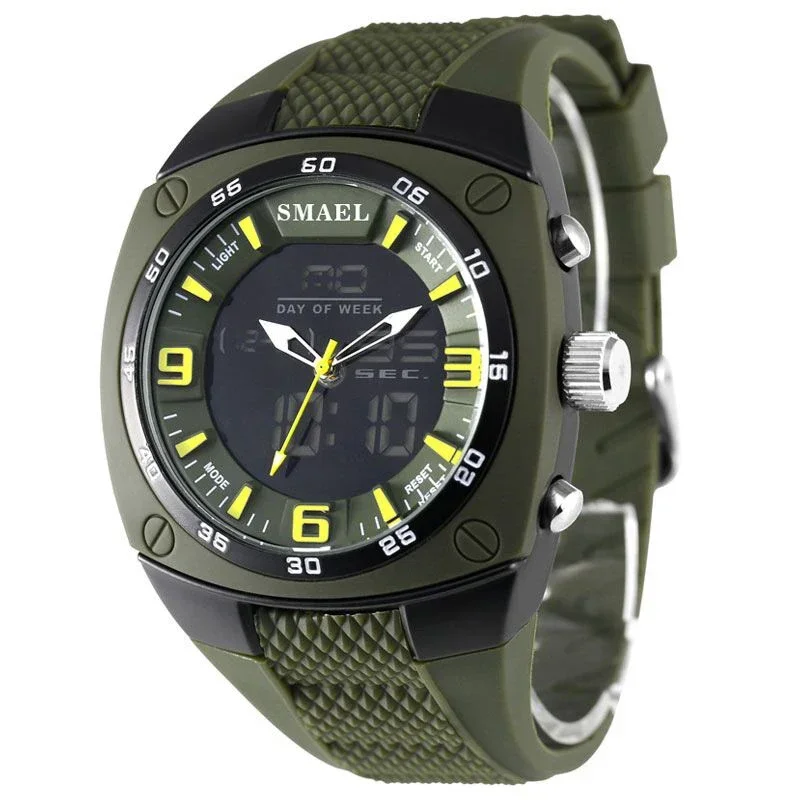 SMAEL-Montre analogique à quartz pour homme, accessoire de mode, style militaire, cadran en alliage, numérique, 1008