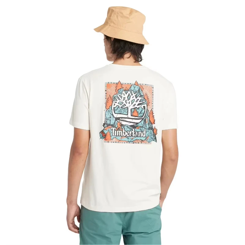 T-shirt da uomo e da donna in puro cotone stampato con motivo periferico per sport all'aria aperta 2025 in estate, autunno e inverno