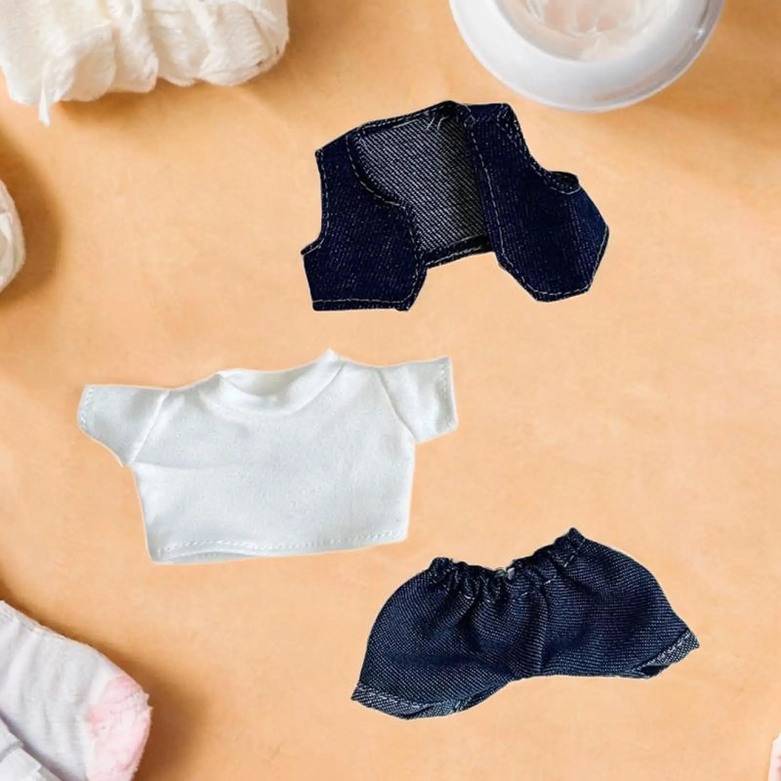 6.69inch Doll Clothes T Shirt and Pants Outifit,Comfortable Soft Decoration,Cute Dressing Up Cute Doll Clothes Suit