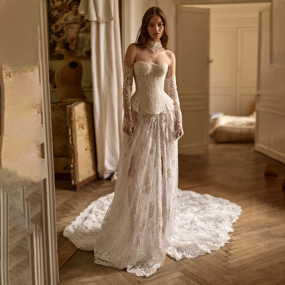 aliexpress satin corset basque waist long wedding dress Custom Ball Gown Wedding Dress Sweetheart Lace Up