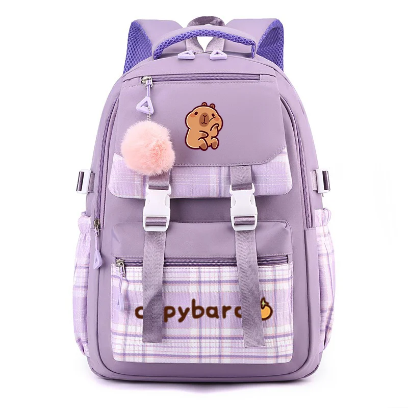 Women's Large Capacity Nylon Backpack Water Resistant Sturdy Shoulder Bag Multiple Compartments Practical Versatile Design