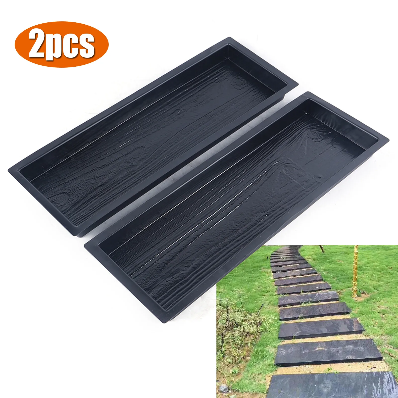Wood Plank Grain Concrete Paving Stone Molds For Garden Pathways And Patios Durable Reusable Design