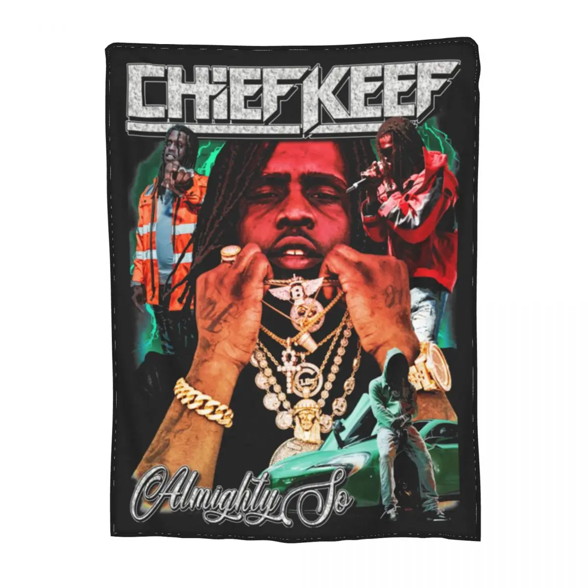 Chief Keef Rapper Hip Hop Cobertor Flanela Outono/Inverno Home Throw Cobertores Cozy Quente para Colcha Do Quarto