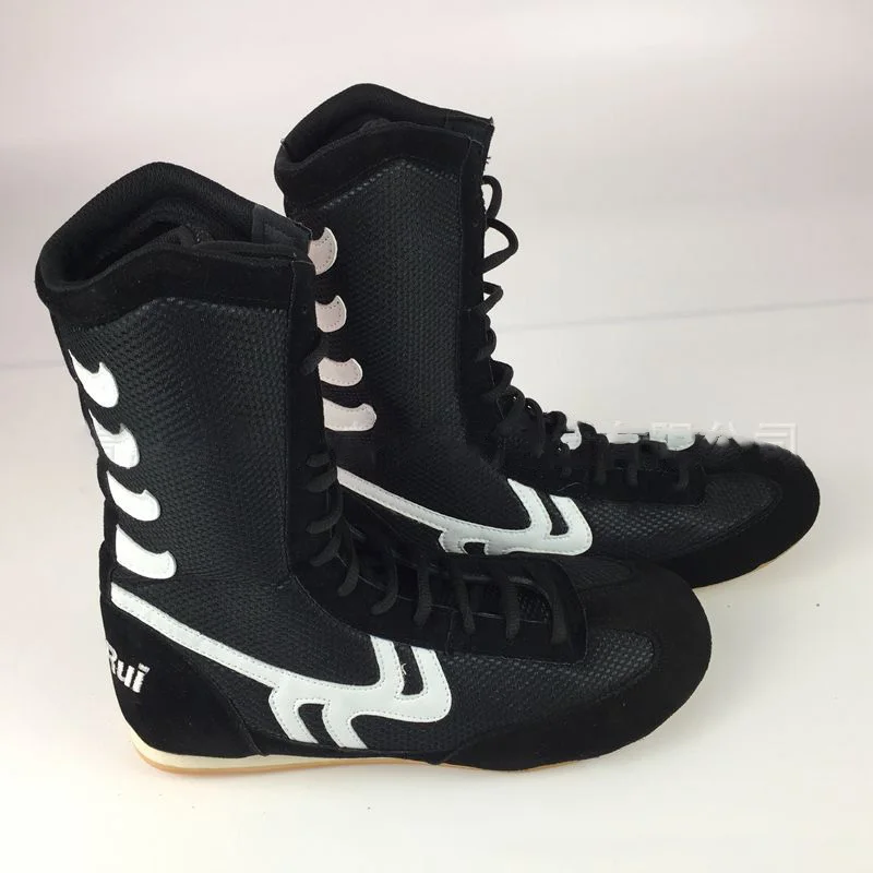 High Top Black Soft Boxing Shoes Men Women Size 35-46 Wrestling Boots Mens Wearable Fighting Boots Man Designer Sport Training