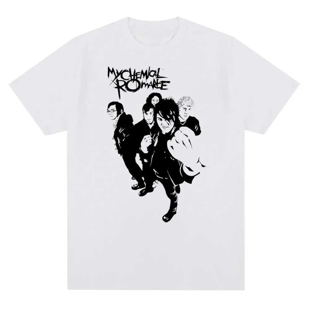 My Chemical Romance Mcr Band Print 100% Cotton T-shirts Oversized High Quality T Shirt Punk Emo Rock Summer Fashion Gothic Tops