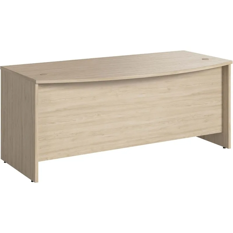 Studio C Bow front desk, table d'ordinateur pour la maison ou le bureau professionnel, 72W x 36D, orme naturel