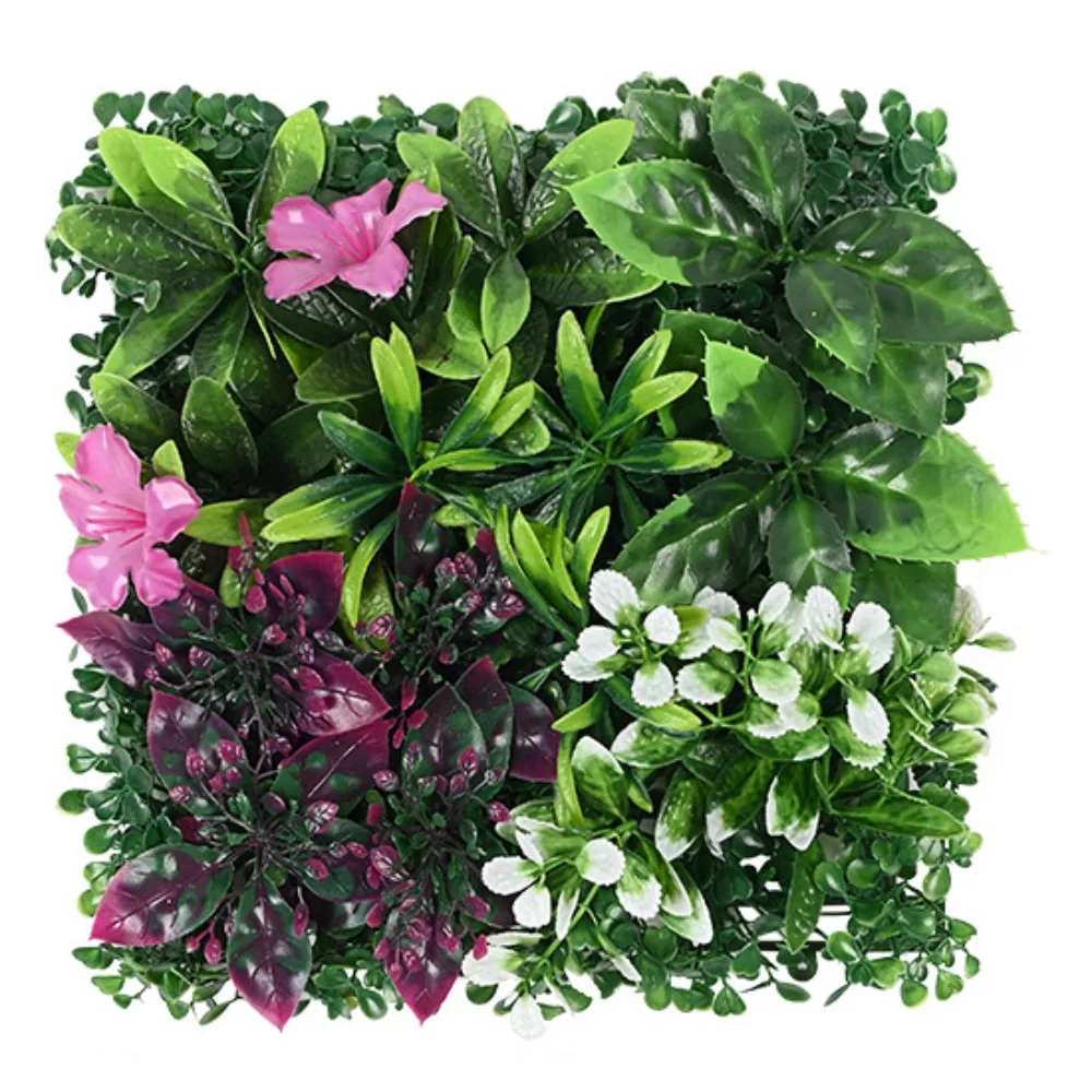 

DIY Artificial Plant Wall Panel Flower Eternal Life Simulation Maple Plant Sheet UV Protection Green Fake Green Grass Mat