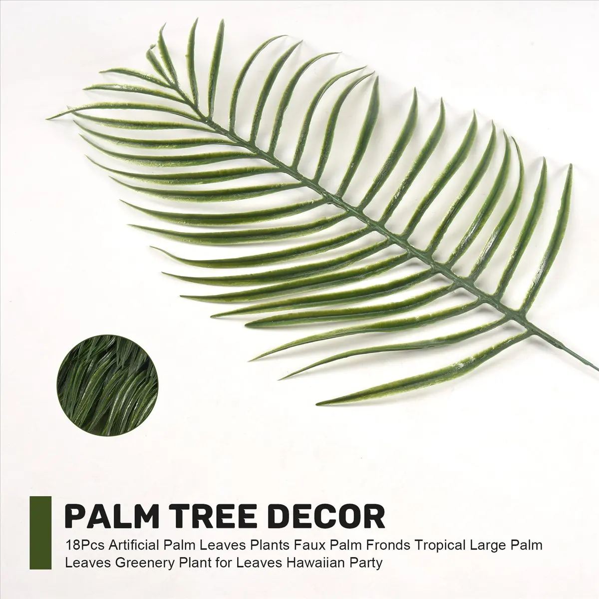 18Pcs Artificial Palm Leaves Plants Faux Palm Fronds Tropical Large Palm Leaves Greenery Plant for Leaves Hawaiian Party &LICG