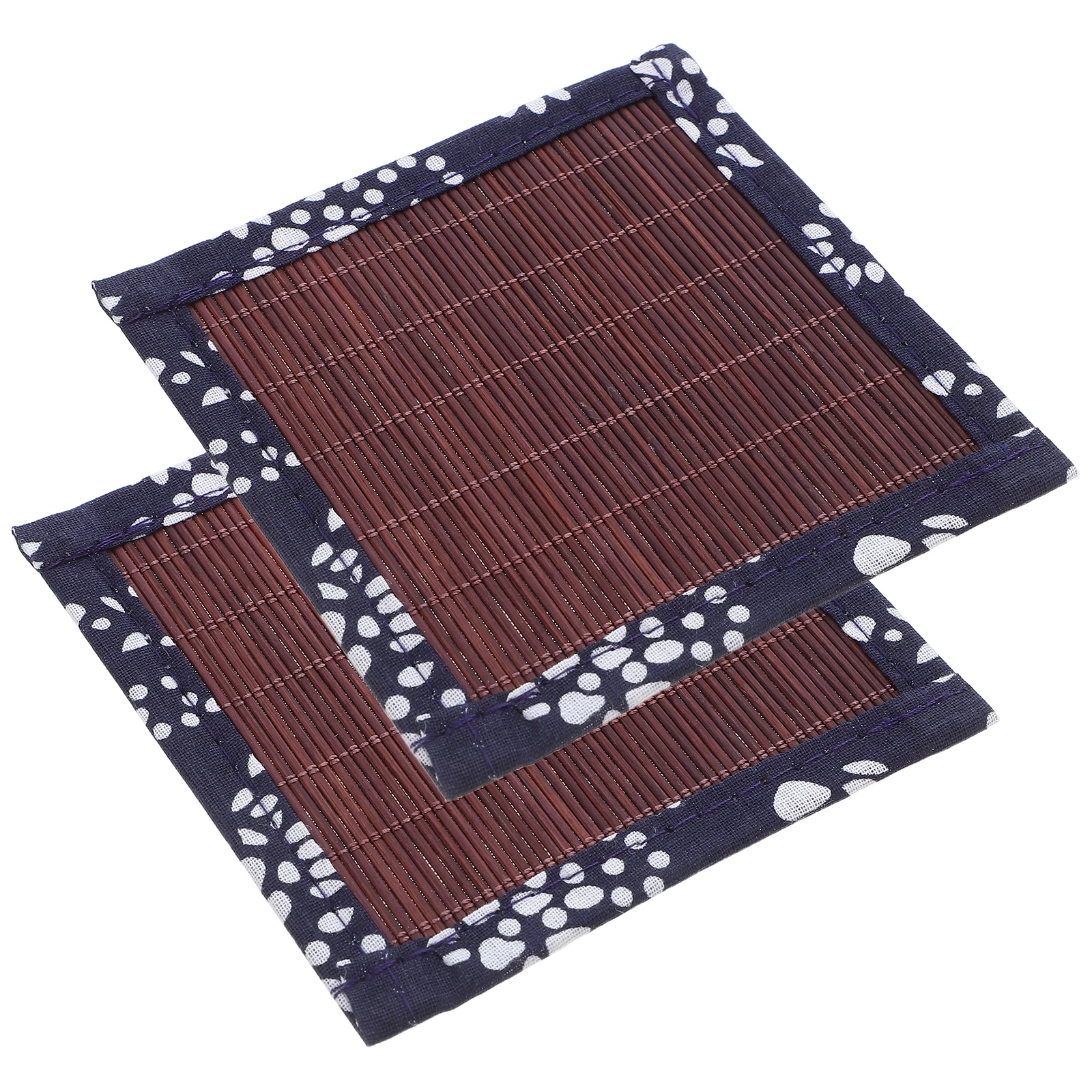 

2 Pcs Mini Flower Pot Mat Flowerpot Household Planter Pads Bamboo Cushions Aesthetic Weaving Mats