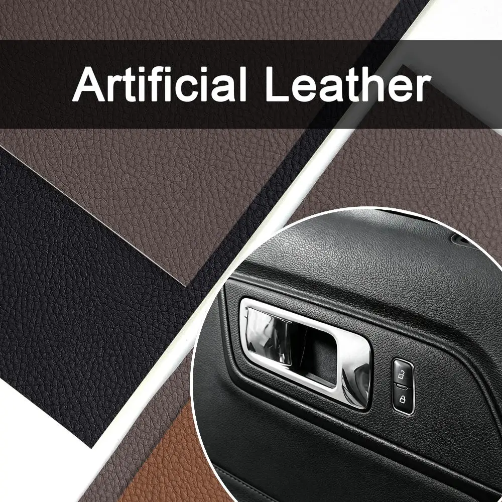 Eco-Genuine Soft Leather Sheet 33×60cm 1.5mm Thick Lychee Grain Genuine Leather Back Auto Interior Strip Repair Household Stitch