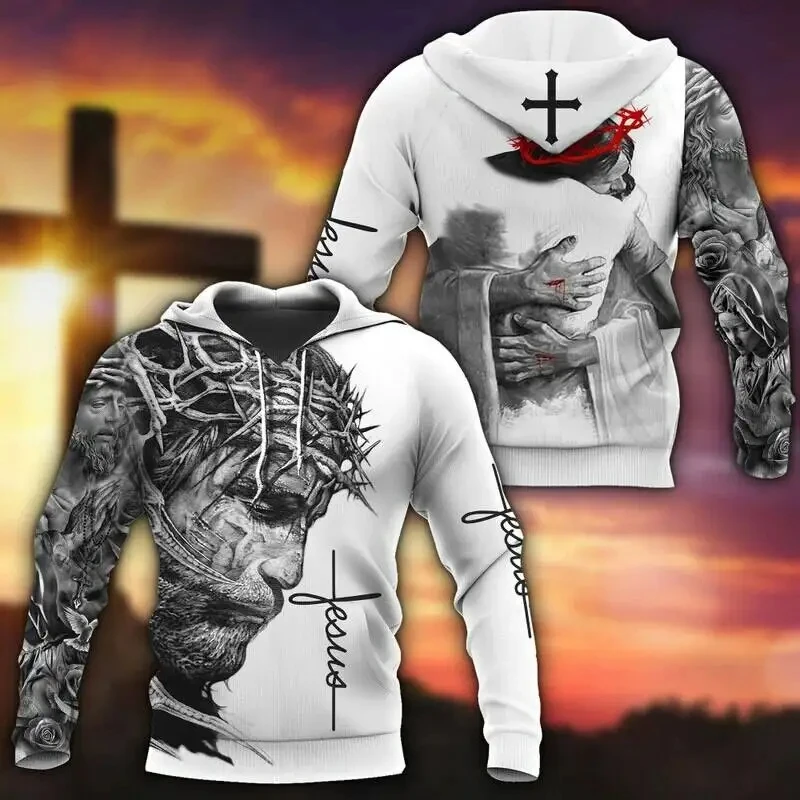 Hoodie man in 3D Jesus above the unisex fashion Sweatshirt Apring and fall Streetwear casual outfits great everyday clothes