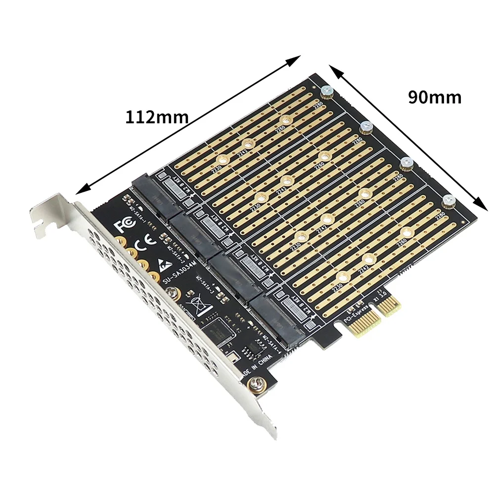 [A75T] PCIe To NVME Adapter B Key M2 M.2 4 Port NGFF SATA SSD 10 Gbps To PCI Express X1 Adapter PCI-E M.2 Expansion Card Riser