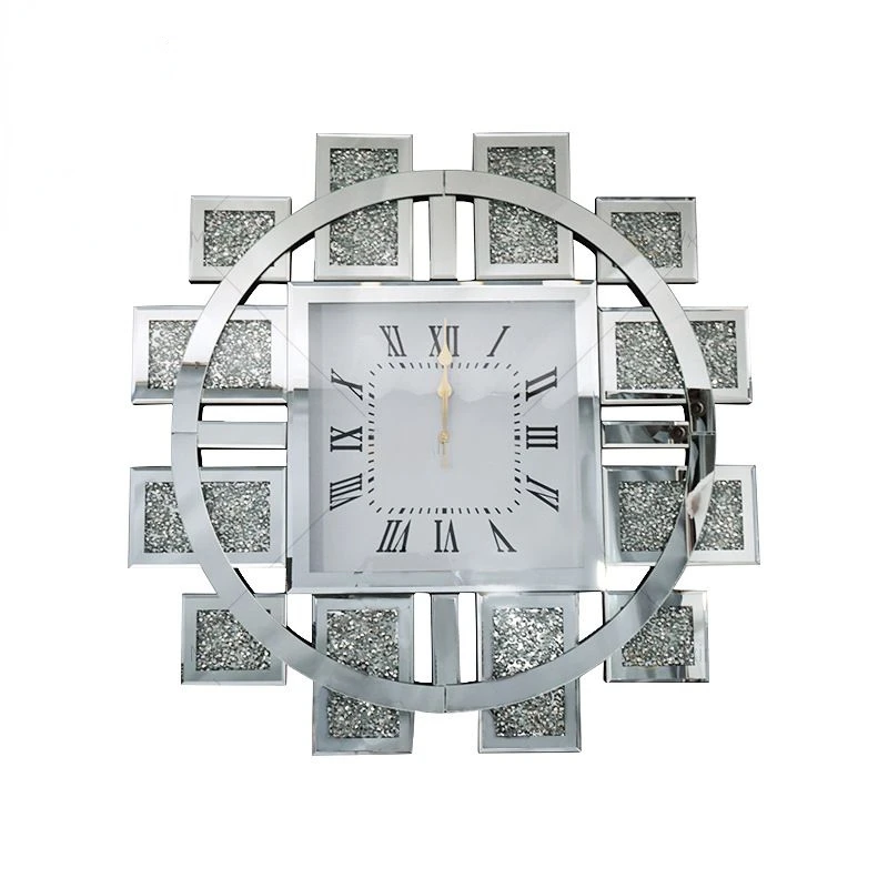 New Design 3D Sliver Mirrored Urface Wall Clocks Deco Wall Clock Home Decorative