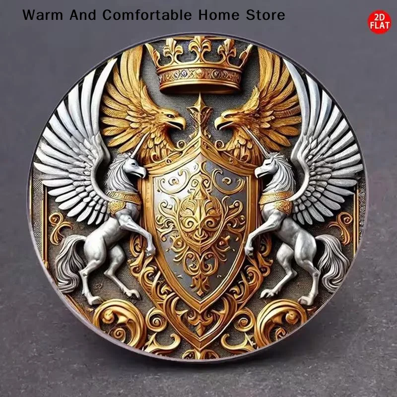 【SE】Classic Medieval Double Headed Eagle Vintage Round Badge Brooch Punk Style For Coat Suit Lapel Pin Men Women Accessory Gift