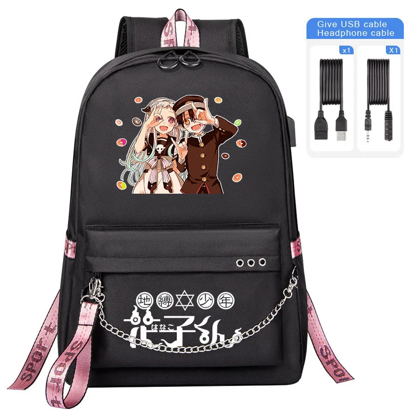 New Toilet-Bound Hanako-Kun Boy Girl School Bags For Kids Student Backpack Men Teenager USB Charging Laptop Book Bag Mochila