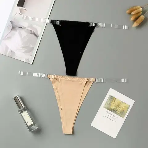 Soft Briefs Ice Silk Bikini Thong G-string Thin Style Women's Seamless Panties Solid Color Sexy Beach