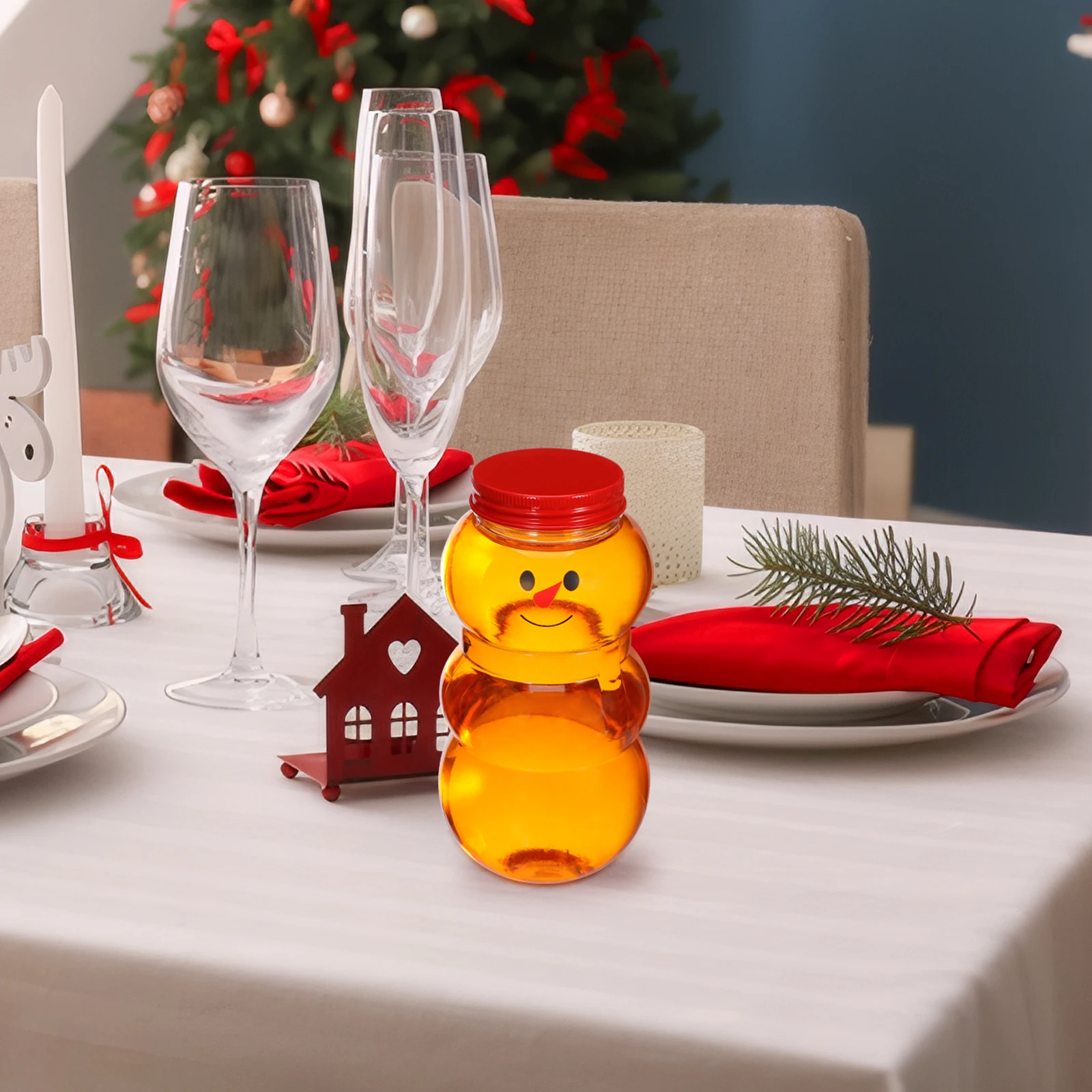 

10 шт., портативные упаковочные бутылки, пустые бутылки сока для чая с молоком, напитков, снеговиков, конфеты, уличные контейнеры для напитков