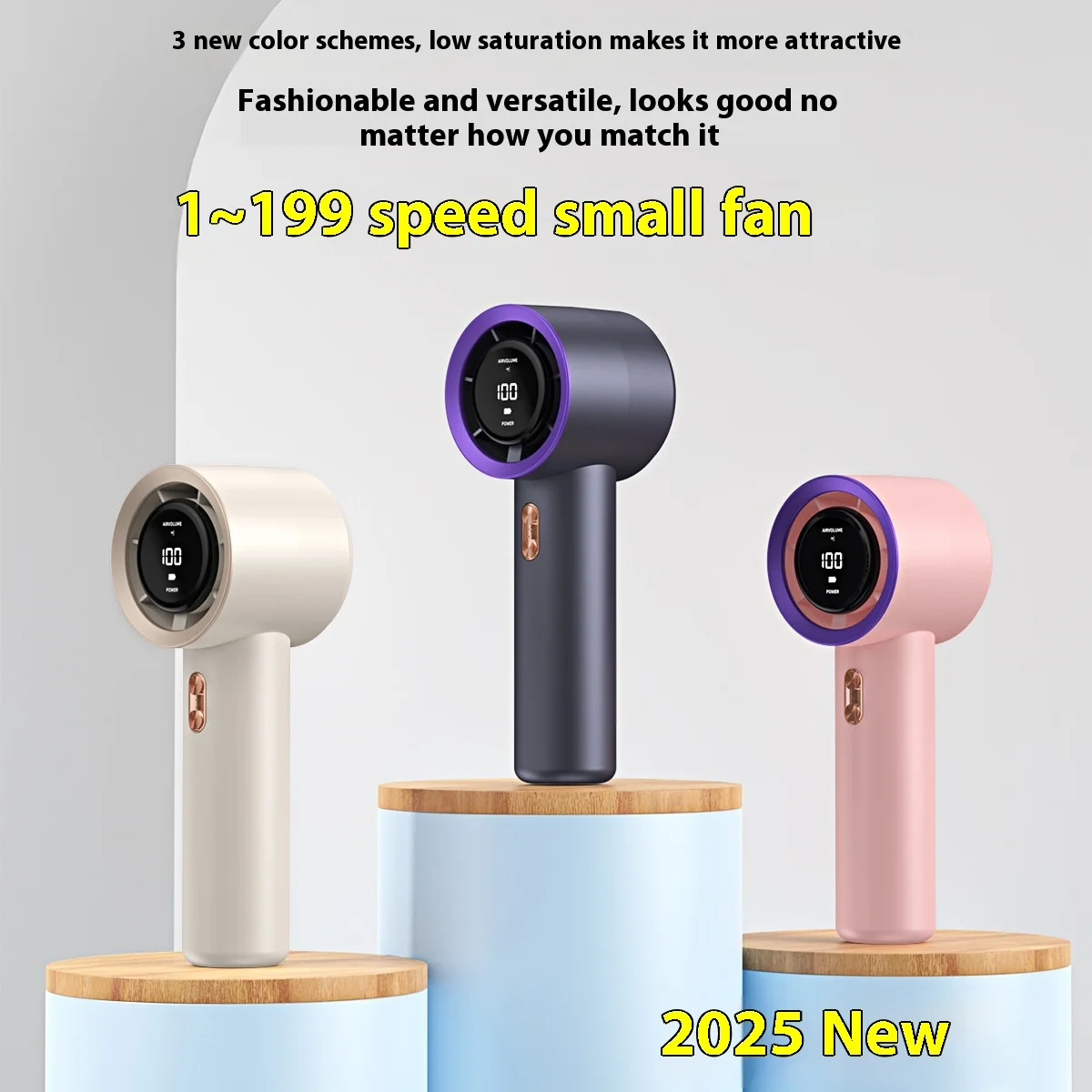 

Ручной портативный вентилятор, 100, скорость ветра, регулируемая зарядка через USB, мини-открытый портативный турбо-длительный высокоскоростной модный вентилятор