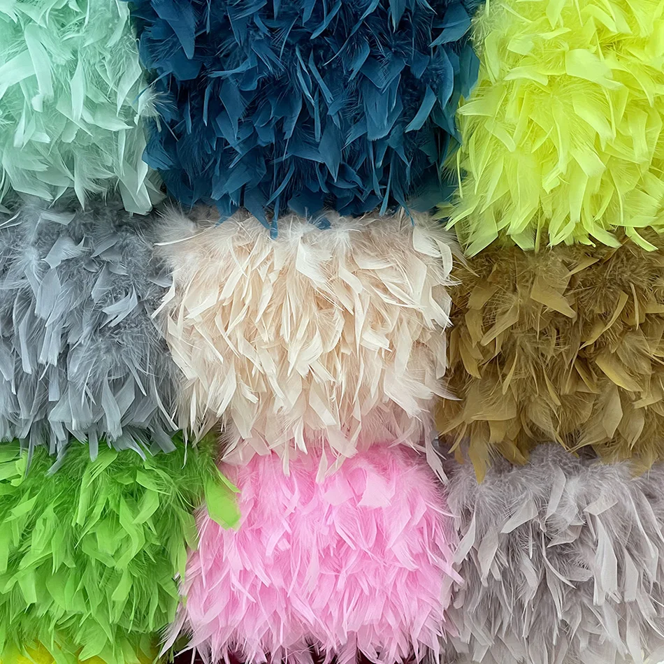 1Meters Natural Turkey Feathers Trim DIY Wedding Marabou Feather Ribbon Crafts Sewing Clothing Party Plume Handmade Home Decor