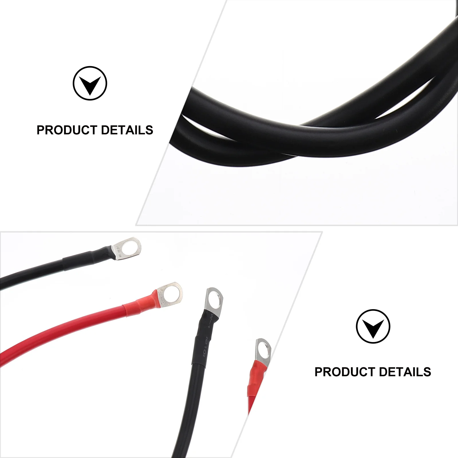 

2pcs Plated Terminals Jumper Cables High Conductivity Copper Cable For Car Rv Boat Inverter Power Cable