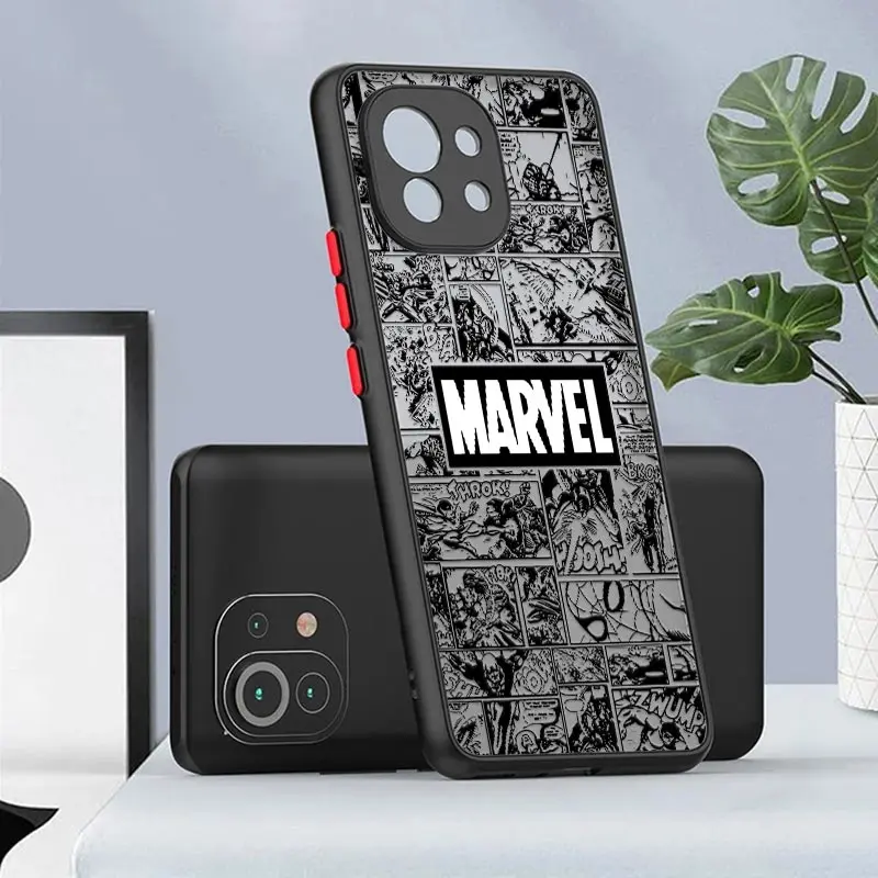 Avengers Mi 11 Lite 5G NE Cases For Xiaomi 12 12T Pro 11T 9 10 Lite Cover POCO X3 NFC F3 M3 M4 Matte Funda Marvel Comics Ironman