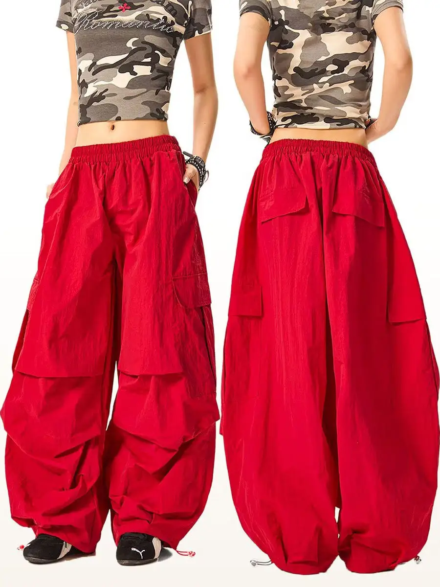 

Свободные женские брюки для джазовых танцев, повседневные брюки Utili в американском стиле, прямые брюки для десантков, новинка осени и зимы