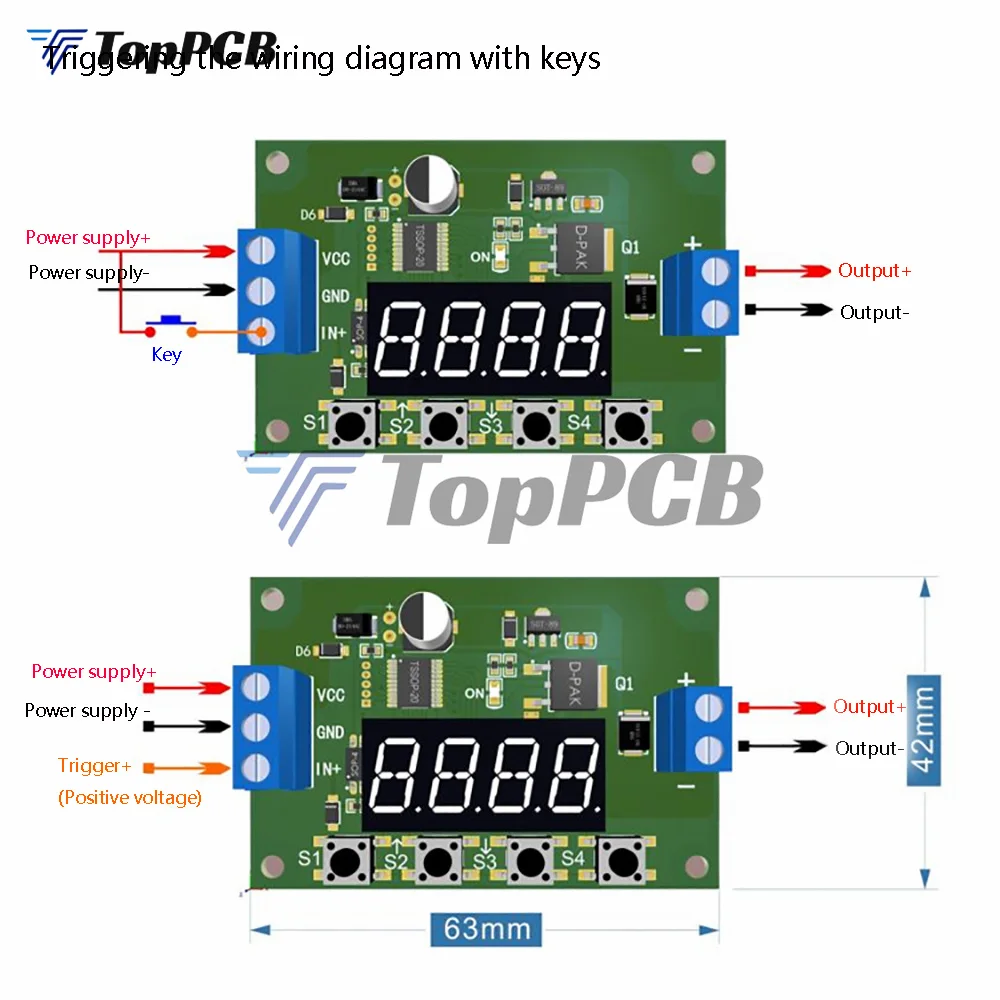 Relé de retardo de tiempo DC 5-30V LED temporizador Digital interruptor de Control ciclo de atenuación gatillo módulo de relé de retardo placa de relé de tiempo 12V 24V