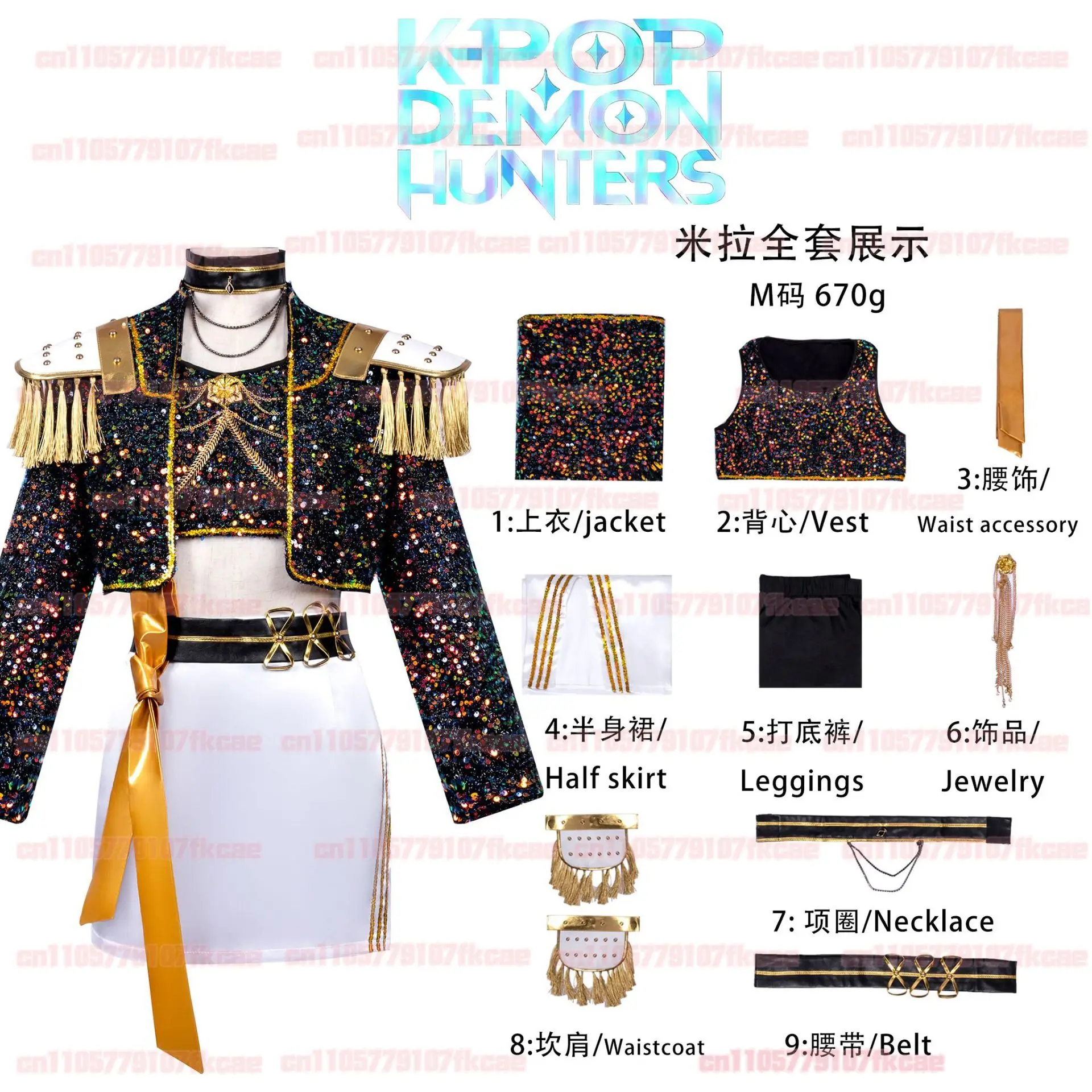 2025 Erwachsenes Kind K-Pop Rumi Cosplay Kostüm Kind Perücke Dämonenjäger Bühnenkleidung Mantel Film Halloween Korea Gruppe Idol Outfit Mädchen
