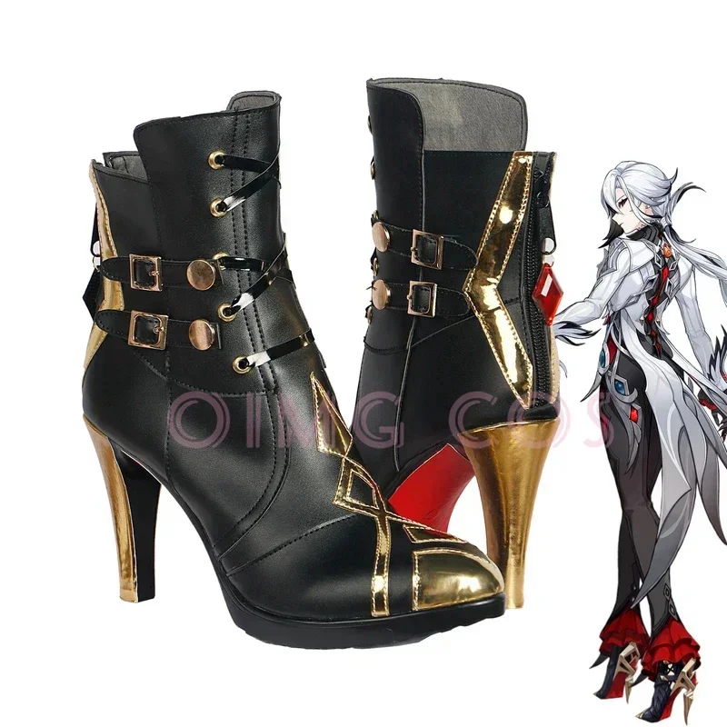 Genshin Impact Harlequin Cosplay Shoes Anime Chinese Style Halloween for Men Game