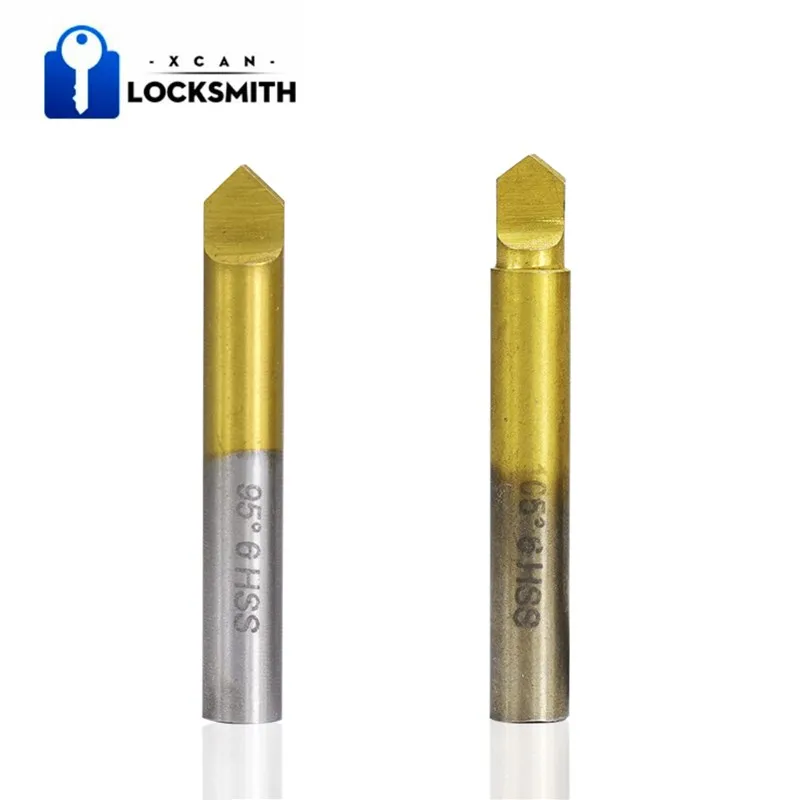 XCAN HSS 6mm Shank Titanium Coated End Milling Key Cutting Machine Parts For Vertical Key Machine Drill Bit 95-115 Degree 